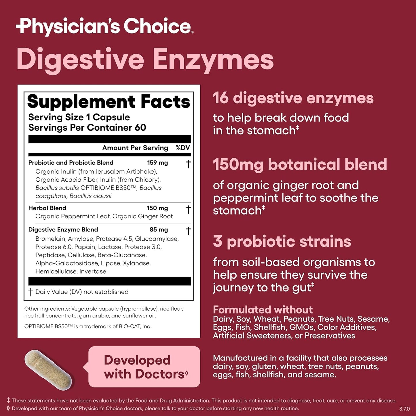 Physician's Choice Digestive Enzymes - Bloating & Mealtime Discomfort Support with Probiotics + Prebiotics for Digestion & Gut Health