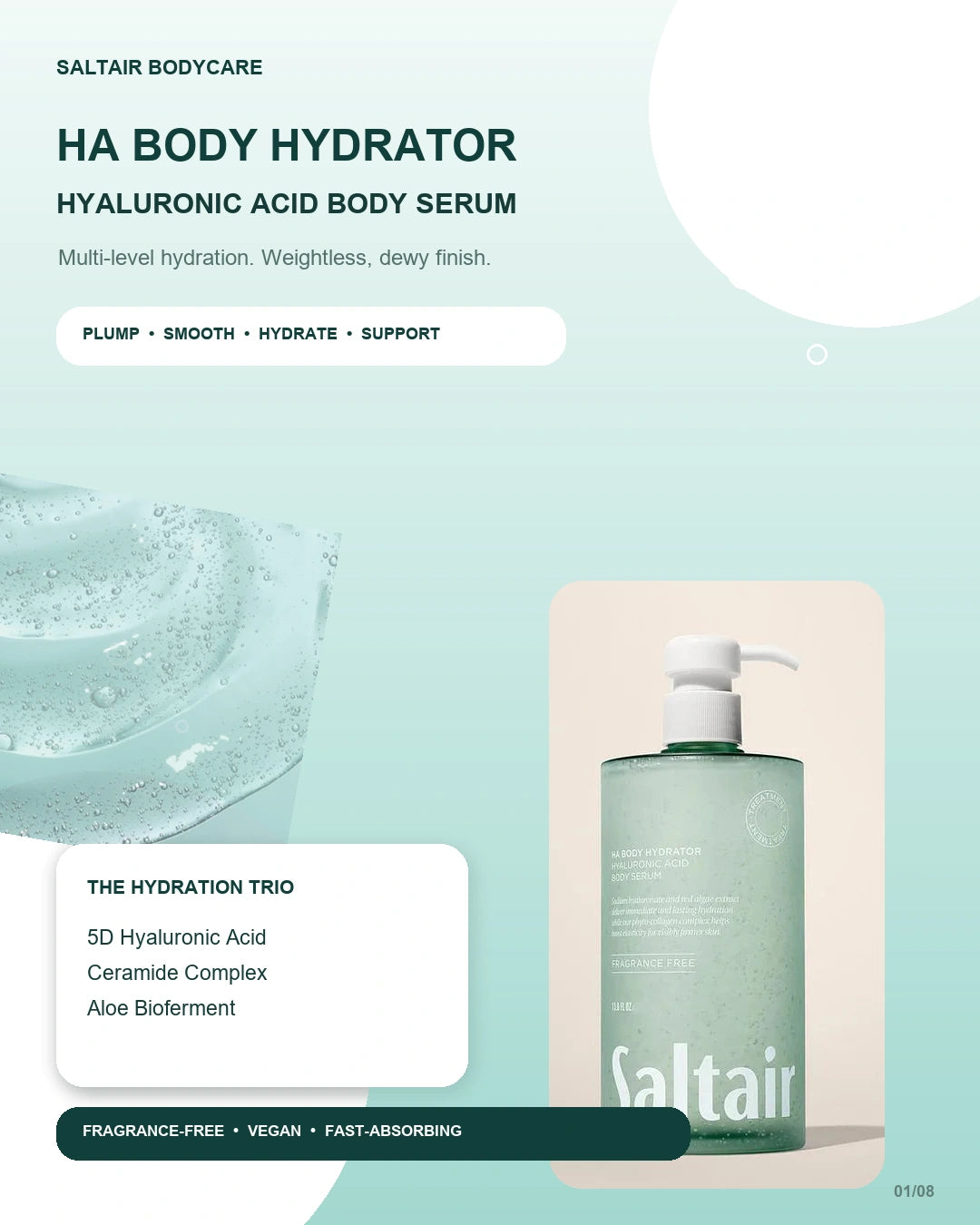 🌊 Saltair HA Body Hydrator Hyaluronic Acid Body Serum