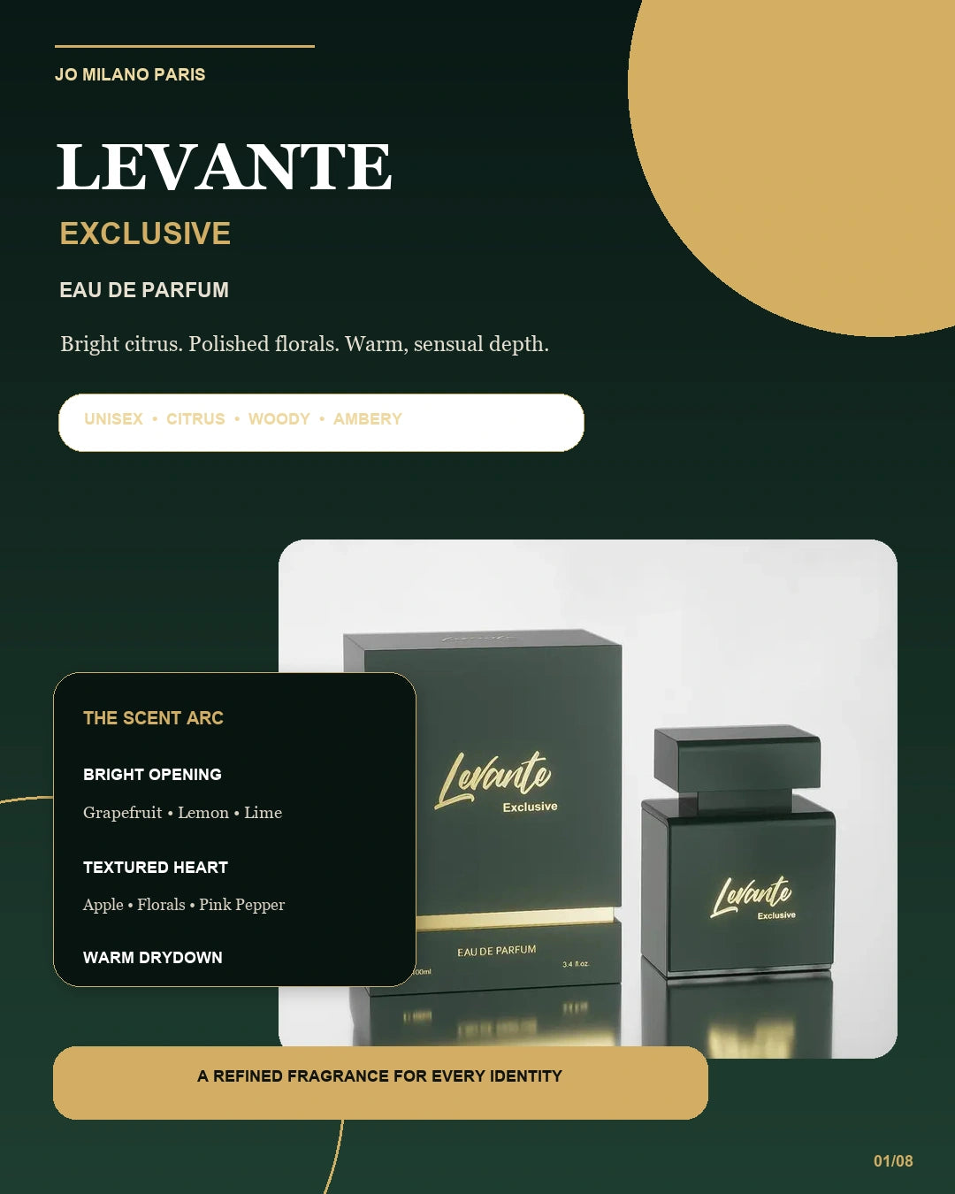 Levante Exclusive by Jo Milano Paris Eau de Parfum Spray 3.4 oz.