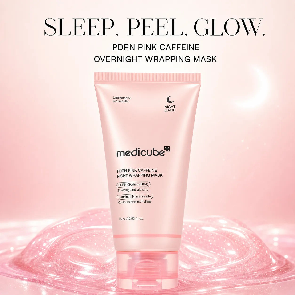 [medicube] PDRN Pink Caffeine Overnight Wrapping Mask : SLEEP, SHED, AND GLOW!