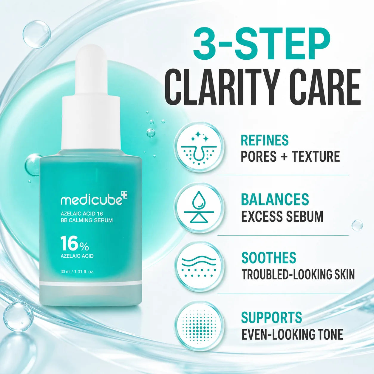 [medicube Official] Azelaic Acid 16 Calming Serum I Niacinamide & Pantothenic Acid for Troubled Skin I Intensive Soothing Care I Excess Sebum & Texture Care