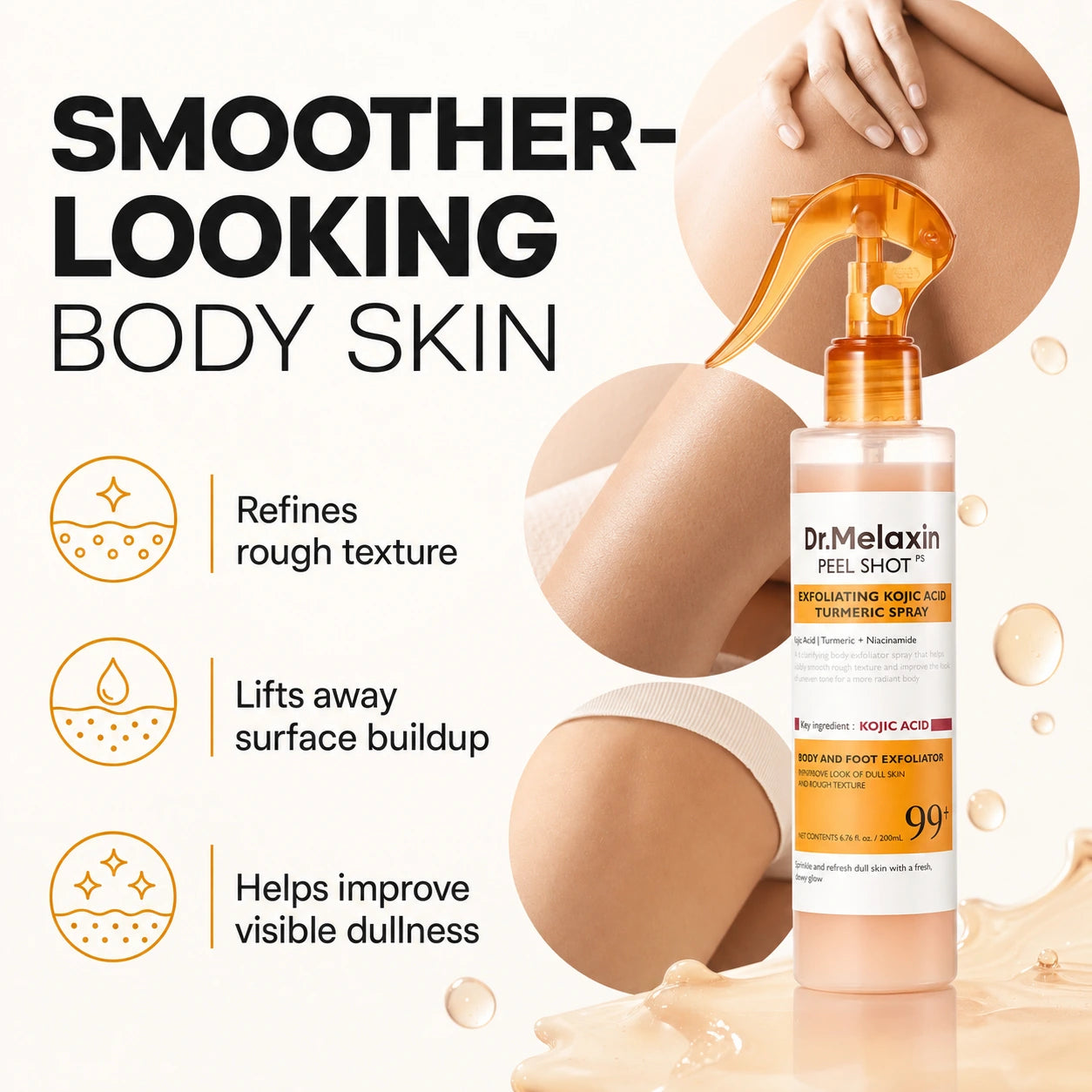[Dr.Melaxin Official] Peel Shot Keratin Care Kojic Acid Turmeric Spray 200ml Pore Clearing Exfoliating Formula Skin Repair Scrub