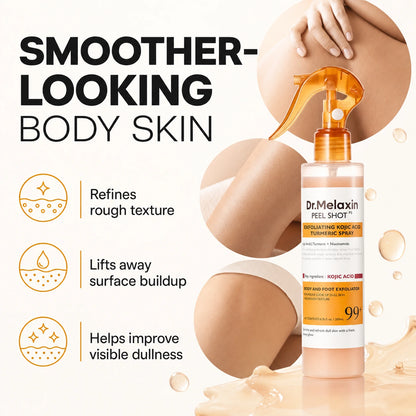 [Dr.Melaxin Official] Peel Shot Keratin Care Kojic Acid Turmeric Spray 200ml Pore Clearing Exfoliating Formula Skin Repair Scrub