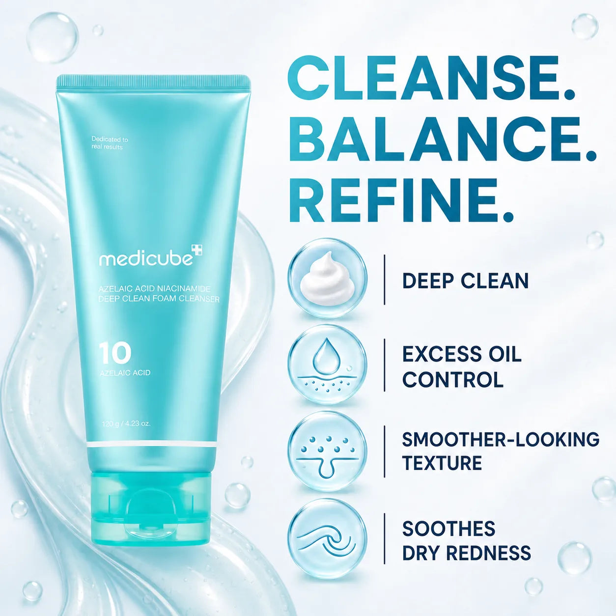 [NEW] Azelaic Acid Gummy Whip Cleanser | Cleansing Foam For Troubled Skin | Use After Spot Care & Excess Sebum Control | Niacinamide, Glycerin | Soothing, Pore Cleansing Face Wash | Korean Skincare