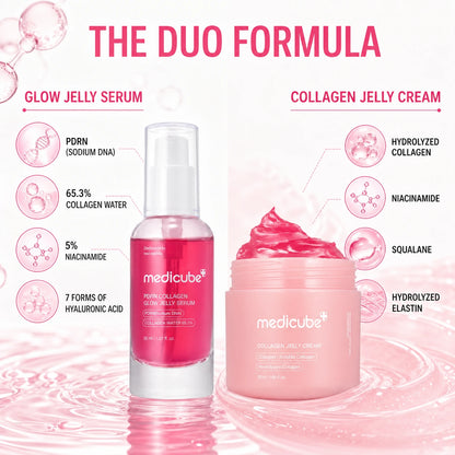 [medicube]  PDRN Pink Collagen Glow Jelly Serum | Lightweight Water-Jelly For Plump & Supple Skin - Radiance & Elasticity Care, Korean Skin Care 1.01 fl.oz