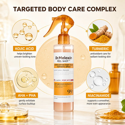 [Dr.Melaxin Official] Peel Shot Keratin Care Kojic Acid Turmeric Spray 200ml Pore Clearing Exfoliating Formula Skin Repair Scrub
