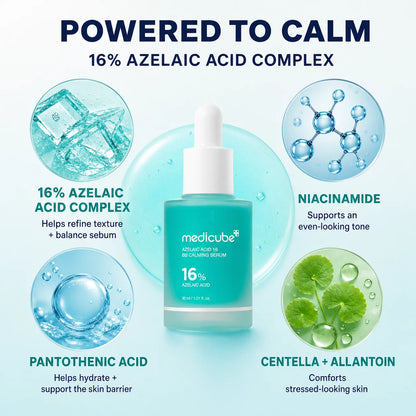 [medicube Official] Azelaic Acid 16 Calming Serum I Niacinamide & Pantothenic Acid for Troubled Skin I Intensive Soothing Care I Excess Sebum & Texture Care