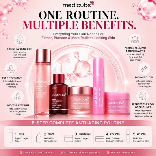 [🏆Directly Sourced from Korea |🥇 Korea's #1 Anti-Aging Skincare Set] - My Real Age Set | 5-step Longevity, Anti- Aging Routine l PDRN & Volufiline & Collagen & NAD+ EGF Complex l Cares for Look of Fine Lines, Firming Care, Radiant & Youthful Looking