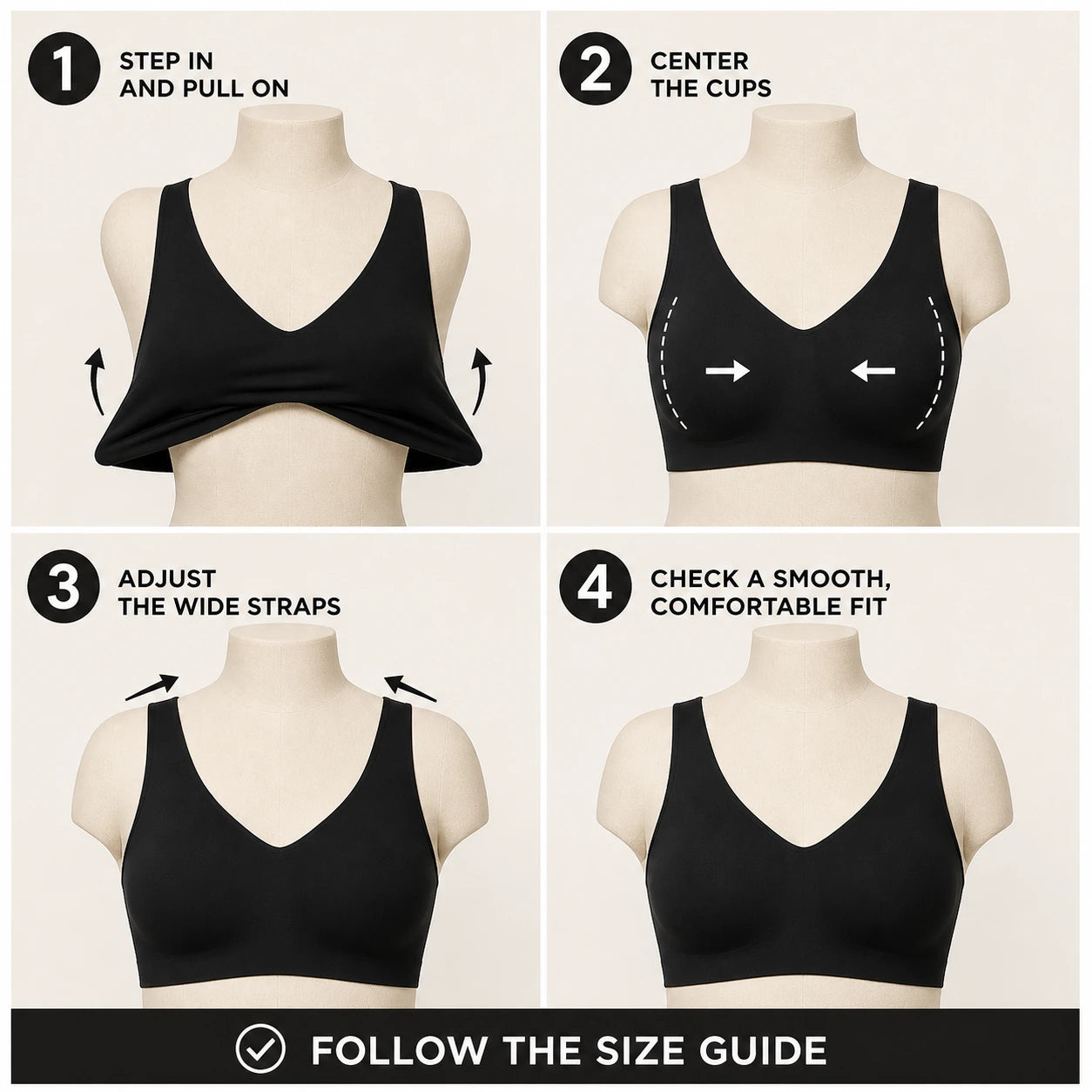 ubras Seamless Bras for Women Full Coverage Wireless Bralette Widen Straps Side Comfortable Breathable Smooth Pull On Bras Smart Size Fabric Stretchy Minimalist Basic Nude Lightweight Womenswear Soft Everyday Bra