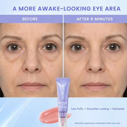 🏆¡NUEVO! Gel para ojos de efecto lifting instantáneo GoPure - Para hinchazón y bolsas, arrugas, líneas de expresión y ojeras, cuidado de la piel antienvejecimiento para hombres y mujeres con biotecnología que actúa sobre el colágeno