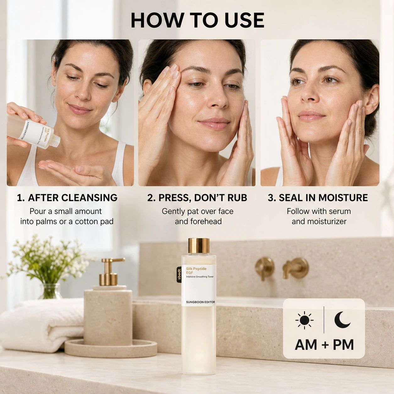 [Sungboon] EGF Toner | Forehead Firming & Wrinkle Care, Iron Out Fine Lines | PDRN & Volufiline & Collagen & NAD+ EGF Complex | EGF Plumping for Forehead, Longevity Anti-Aging Routine | Korean Skincare, K-Beauty