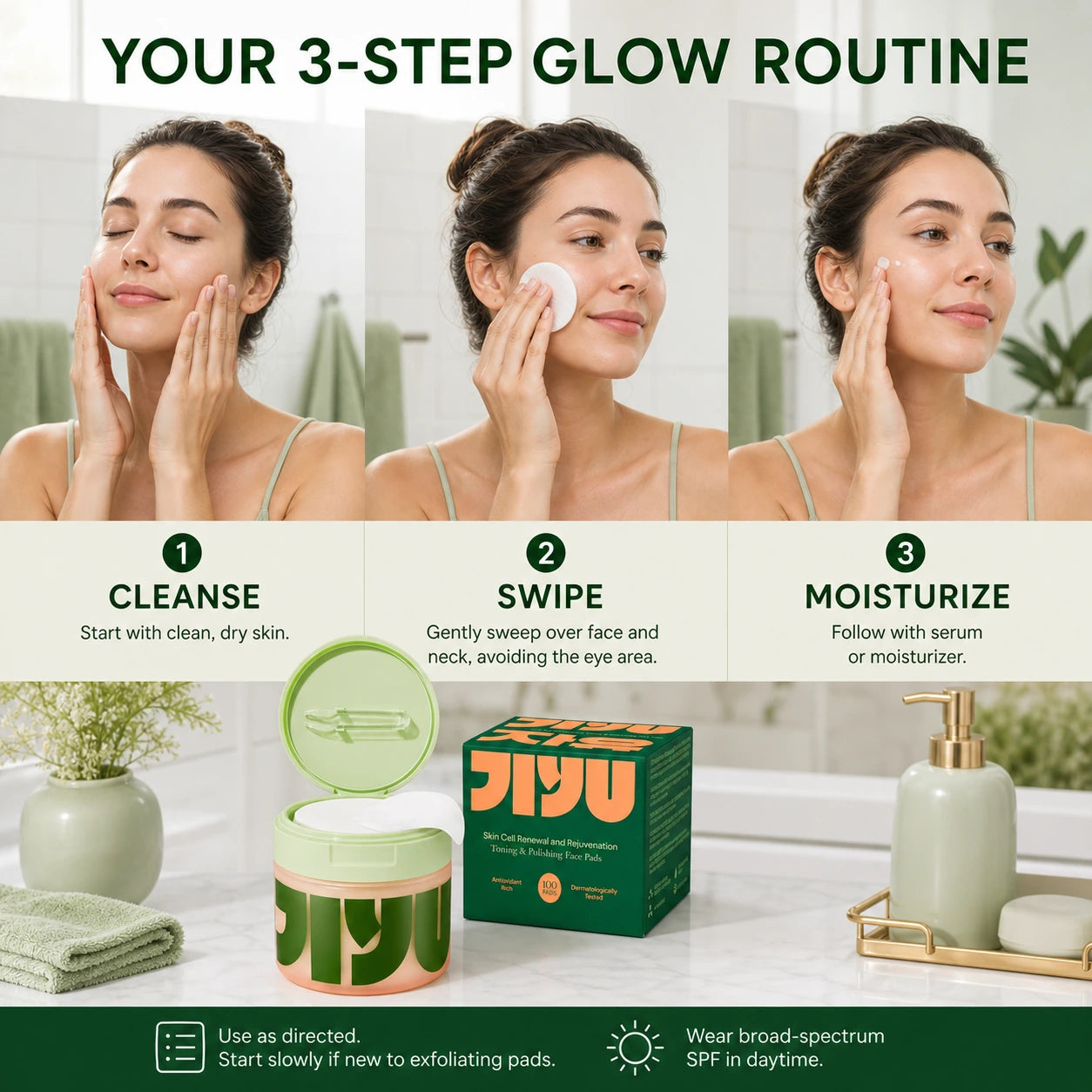 Jiyu Tónico Coreano Antiedad, Minimizador de Manchas Oscuras y Arrugas con Mucina de Caracol, Centella Asiática, Niacinamida, Complejo de Péptidos - 100 unidades.
