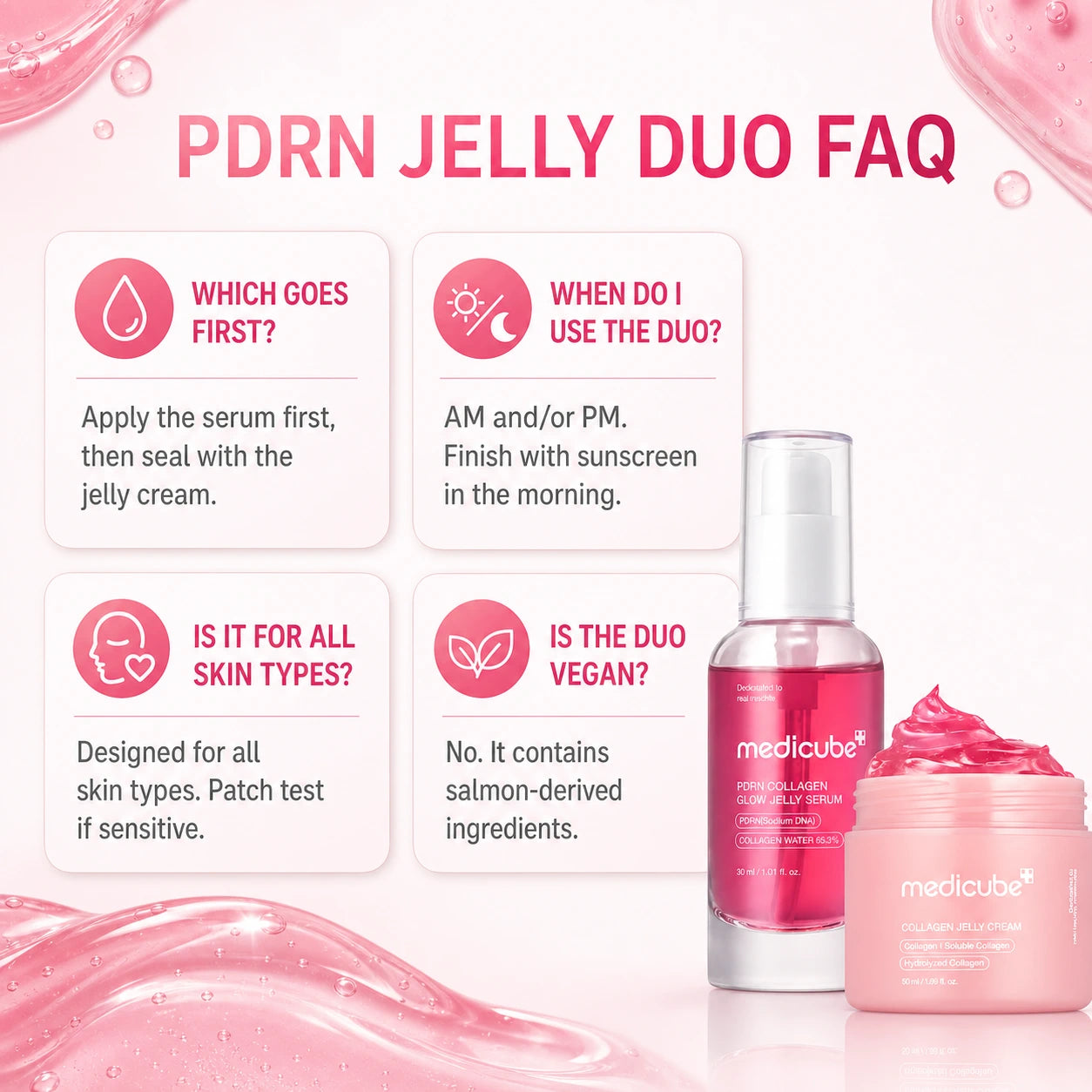 [medicube]  PDRN Pink Collagen Glow Jelly Serum | Lightweight Water-Jelly For Plump & Supple Skin - Radiance & Elasticity Care, Korean Skin Care 1.01 fl.oz