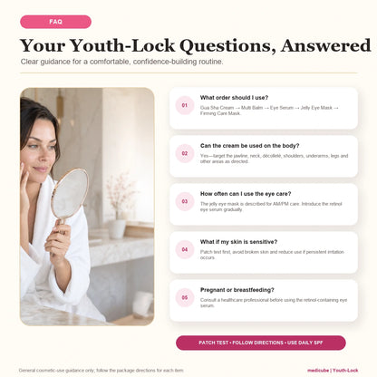 [NEW] [medicube] Youth-Lock Gua Sha Routine Set l Firming, Sculpting, De-Puffing Care for Face & Body l Volufiline, PDRN, Retinol, NAD, Collagen, l Fine Lines, Jawline, Neck, Dark Circles, Underarms, Chest, Décolleté, Legs, Shoulder l Korean Skincare