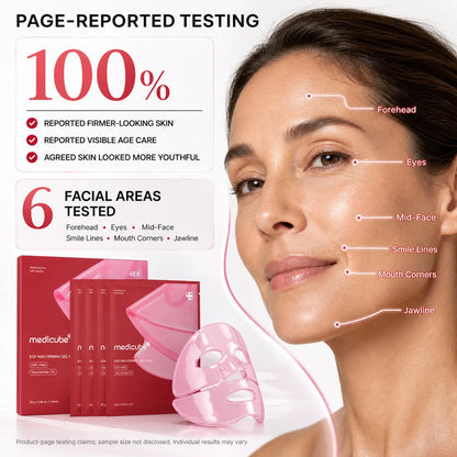 [medicube] NAD+ EGF Firming Gel Mask (4 sheets) | Color Changing Red Jelly Mask| NAD+, EGF, Anti-aging, Plumping, Radiance Boosting | Korean Skincare