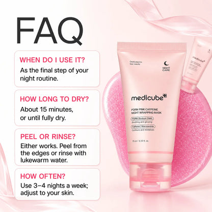 [medicube] PDRN Pink Caffeine Overnight Wrapping Mask : SLEEP, SHED, AND GLOW!
