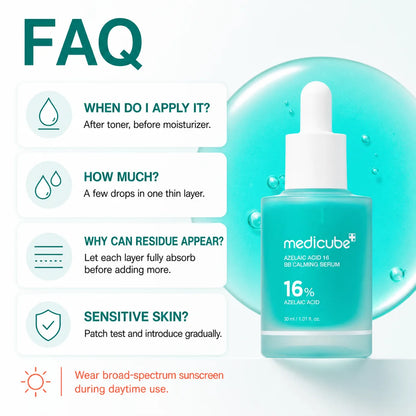 [medicube Official] Azelaic Acid 16 Calming Serum I Niacinamide & Pantothenic Acid for Troubled Skin I Intensive Soothing Care I Excess Sebum & Texture Care