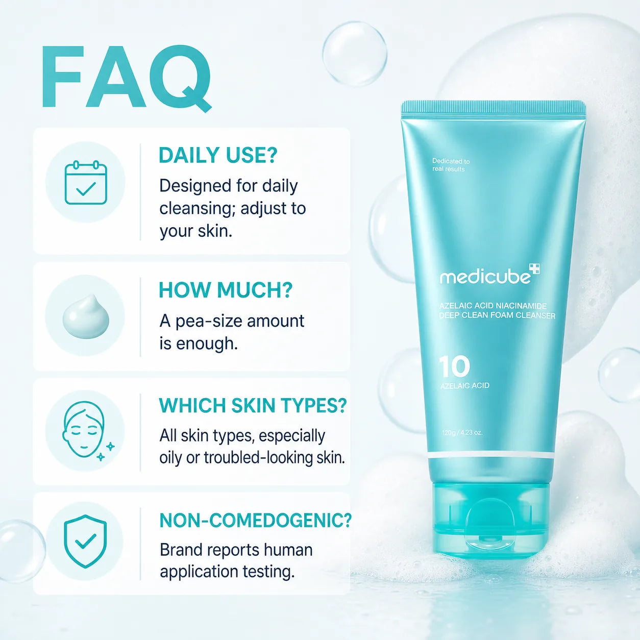 [NEW] Azelaic Acid Gummy Whip Cleanser | Cleansing Foam For Troubled Skin | Use After Spot Care & Excess Sebum Control | Niacinamide, Glycerin | Soothing, Pore Cleansing Face Wash | Korean Skincare