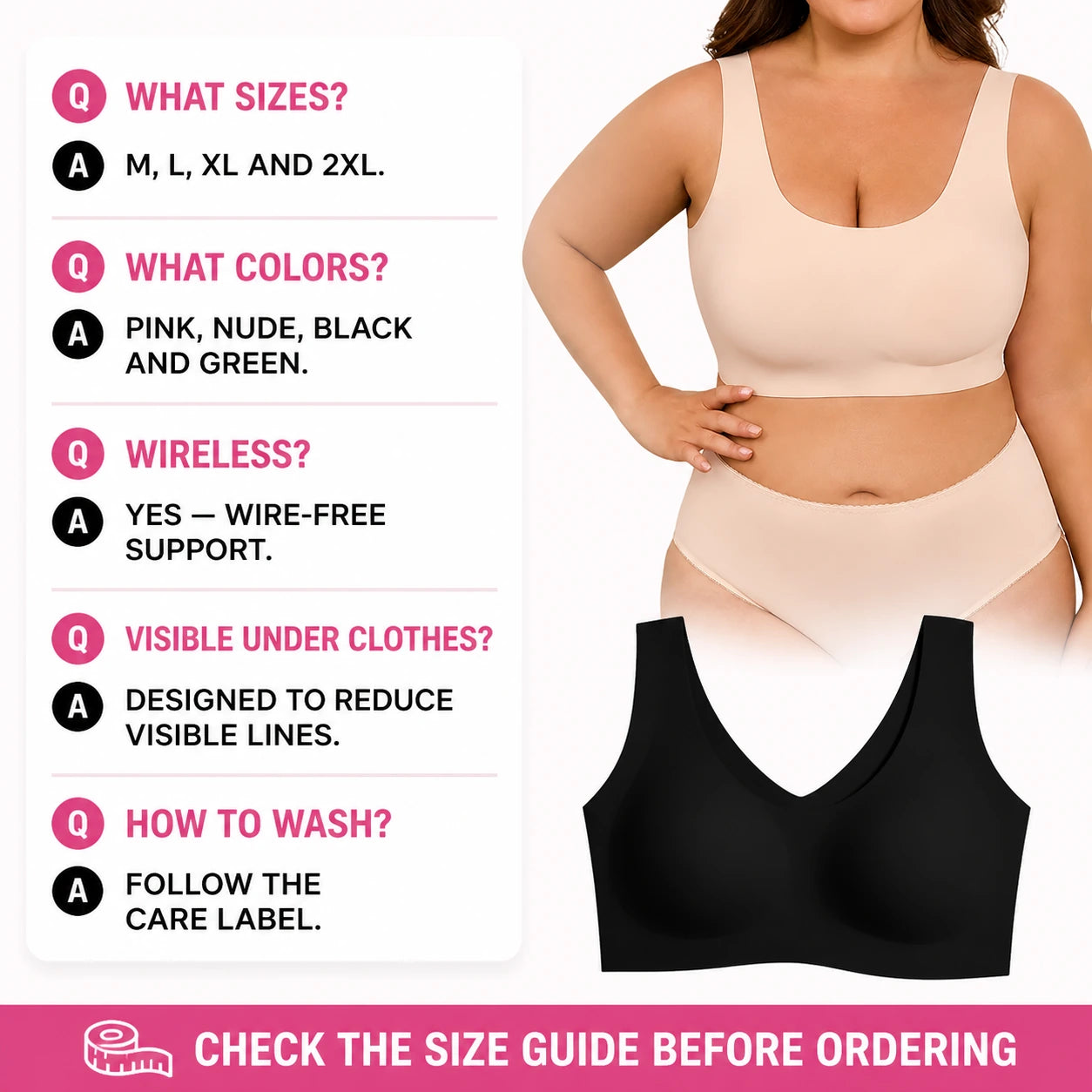 ubras Seamless Bras for Women Full Coverage Wireless Bralette Widen Straps Side Comfortable Breathable Smooth Pull On Bras Smart Size Fabric Stretchy Minimalist Basic Nude Lightweight Womenswear Soft Everyday Bra