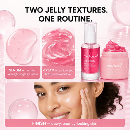 [medicube]  PDRN Pink Collagen Glow Jelly Serum | Lightweight Water-Jelly For Plump & Supple Skin - Radiance & Elasticity Care, Korean Skin Care 1.01 fl.oz