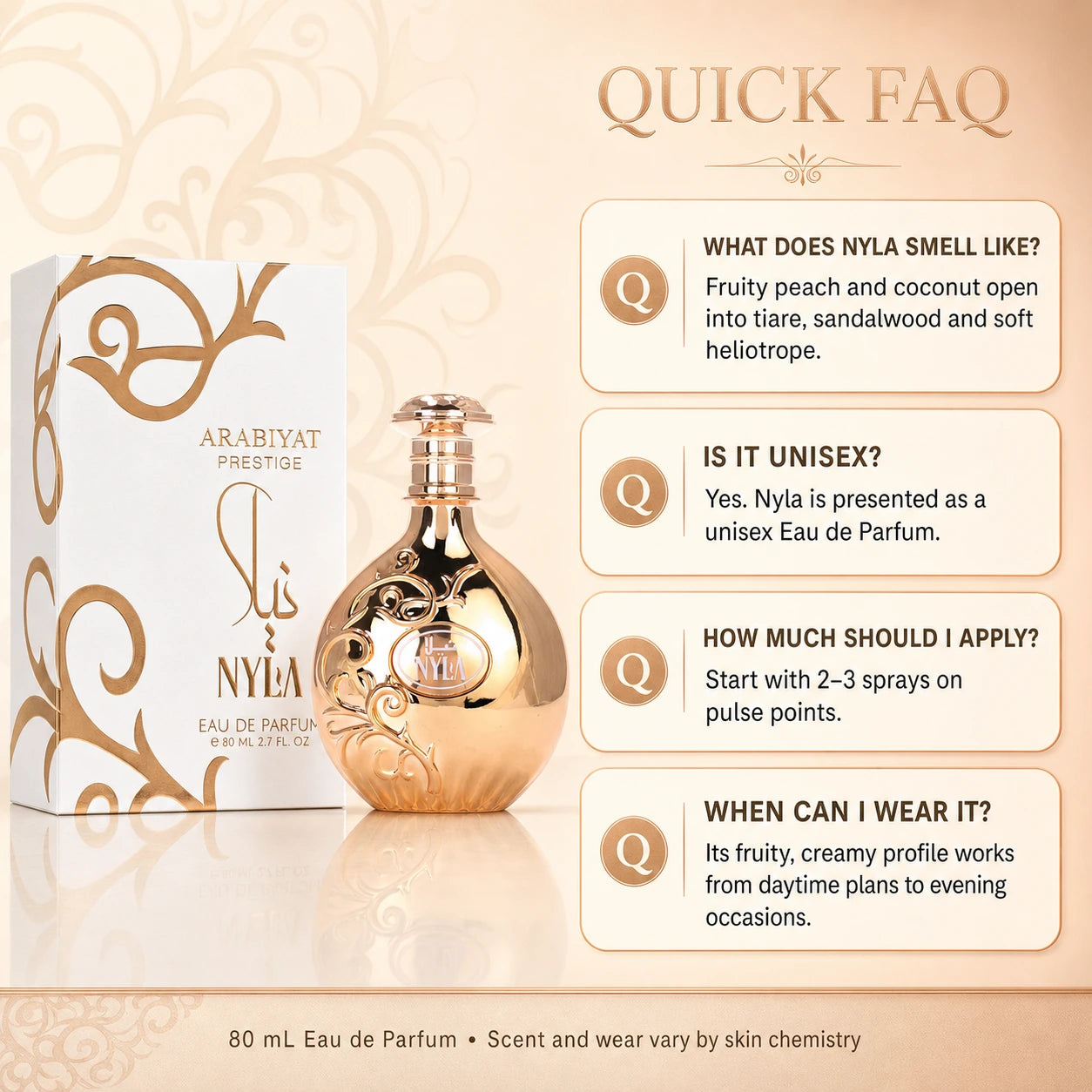 Arabiyat Prestige Nyla EDP Eau de Parfum para mujeres y hombres