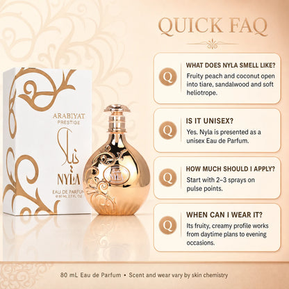 Arabiyat Prestige Nyla EDP Eau de Parfum para mujeres y hombres