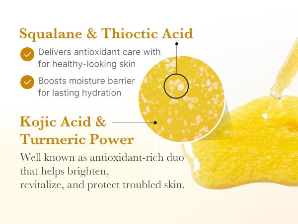 Kojic Acid Turmeric Power Duo for Face & body | Ideal for Troubled Skin & Use After Spot Care | Soothing & Calming with Kojic Acid, Turmeric, Niacinamide