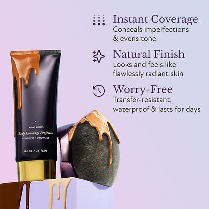 Body Coverage Perfector – Waterproof Leg & Body Makeup - Tattoo Cover Up Makeup - 3.5 Oz (Natural Radiance)