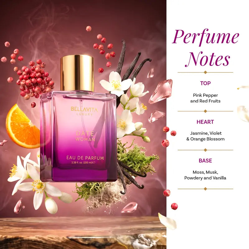 DATE Woman perfume — long lasting floral fruity fragrance for women