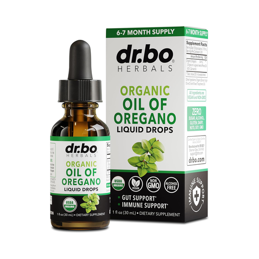 Oregano Oil Organic Liquid Drops - 6 Month Supply Organic Oil of Oregano Drops Liquid Tincture Extract, Cleanse, Detox, Immune Support, Digestive Gut Health - Pure Vegan Non-GMO Herbal Tincture 1 oz