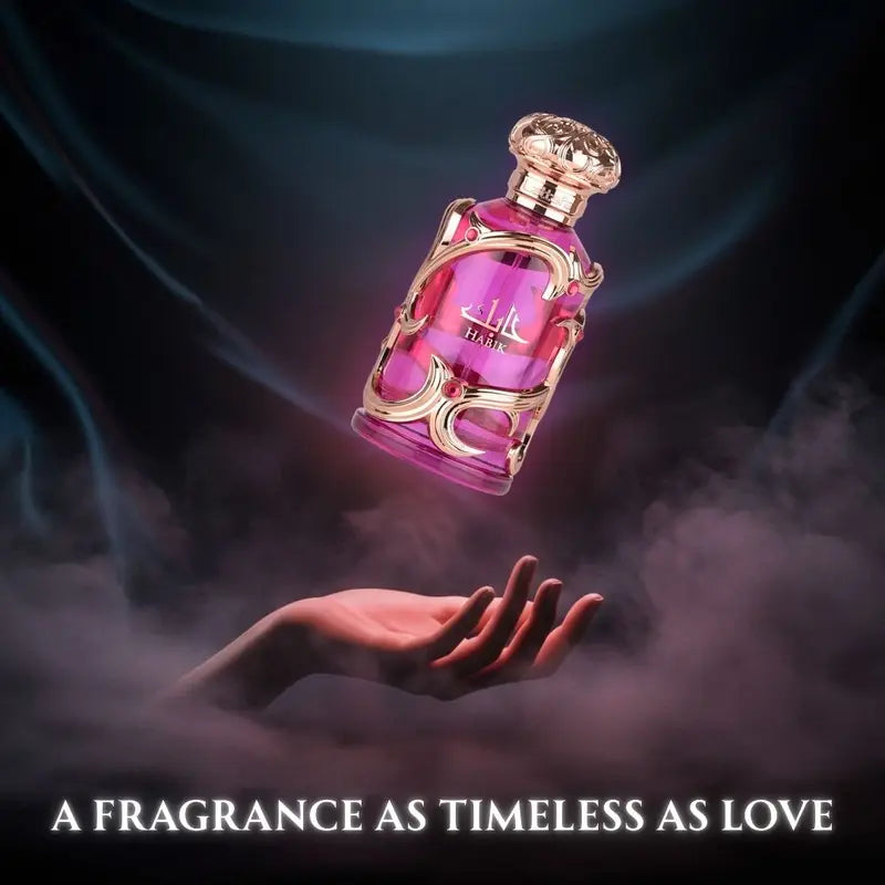 Lattafa Habik Women's Eau de Parfum Natural Spray, 100ml (3.4 fl oz) Vanilla Rose Women Perfumes, Elegant Subtle Scent Single Item