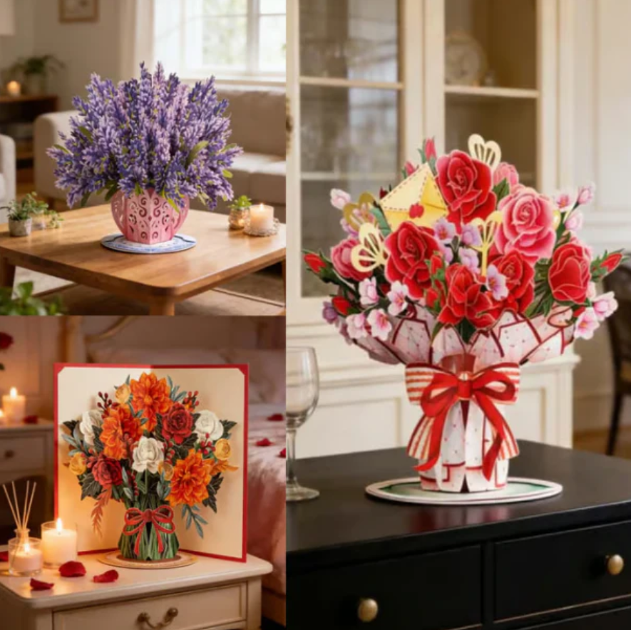 🏆Valentine's Day Limited Edition! 🌼💌 Forever-Blooming 3D Flower Pop-Up Card– Personalized Love Message & Everlasting Bloom 🎁