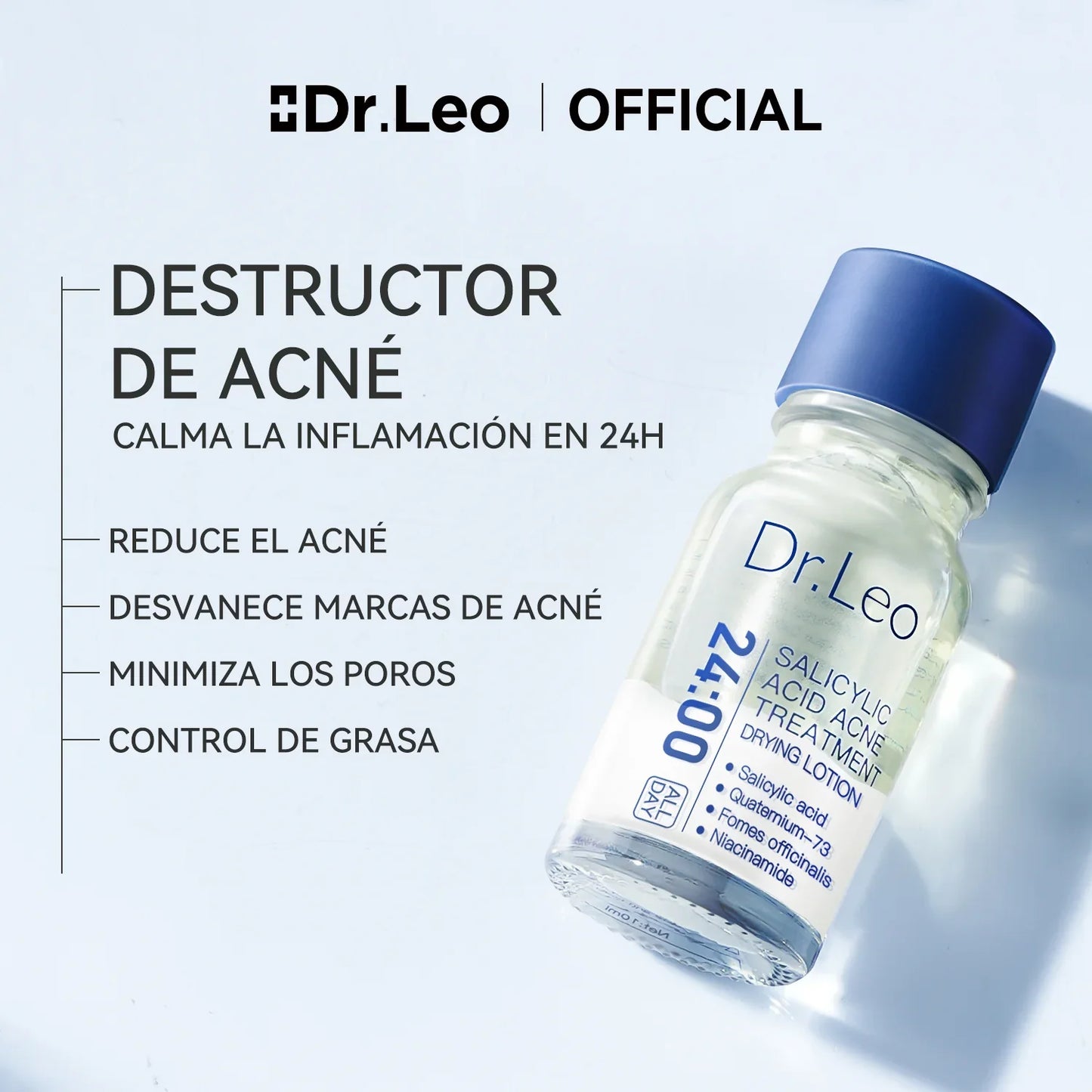 Dr.Leo 24H Acne & Pimple Treatment Drying Lotion | Salicylic Acid + Sulfur + Niacinamide | Viral Product | Inflammation Relief, Post-Blemish Care & High Pressure Pimple Relief