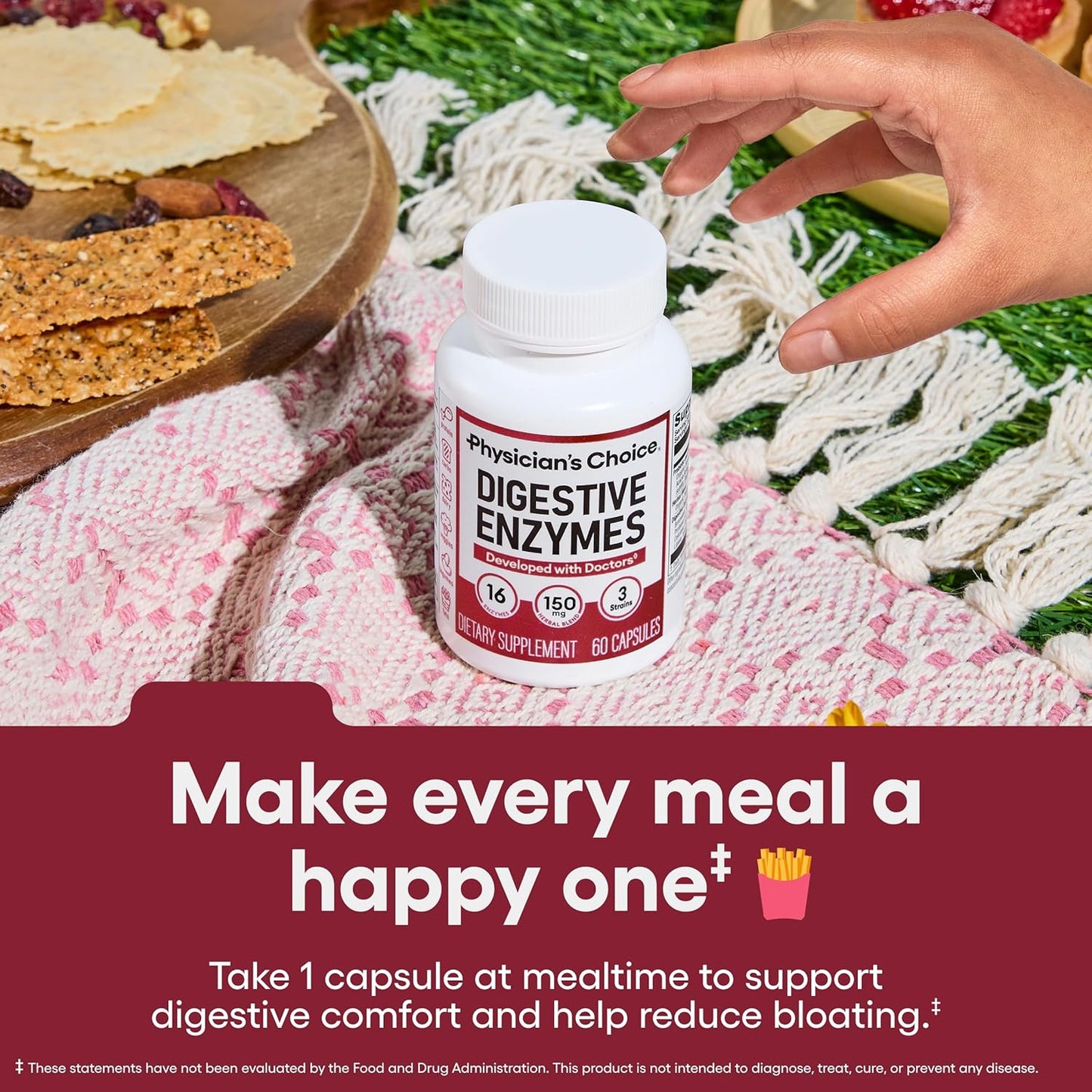 Physician's Choice Digestive Enzymes - Bloating & Mealtime Discomfort Support with Probiotics + Prebiotics for Digestion & Gut Health