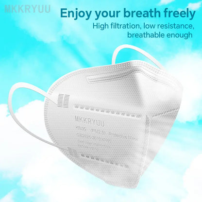 KN95 Mask, 5-layer breathable mask, filtration efficiency>95%, suitable for construction sites, decoration outdoors, protecting your health