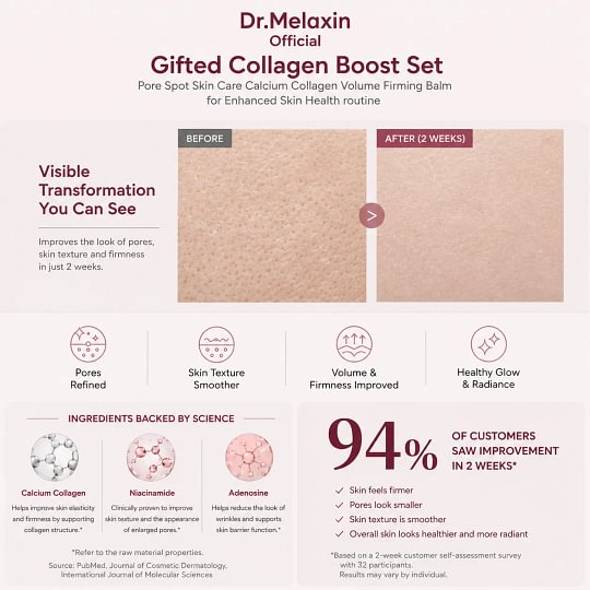 [Dr.Melaxin Official] Gifted Collagen Boost Set Pore Spot Skin Care Calcium Collagen Volume Firming Balm for Enhanced Skin Health routine