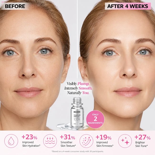RE:CIPE Volufiline 100% Ampoule - Official Product From France, Sederma - Pure Volufiline Serum - DIY Skin Care Booster for Face & Body - Hydrating & Age-Defying Formula for Elevated Resilience 0.33 fl oz