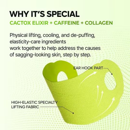 CACTOX V-LIFTING MEWING BAND with Cactus Cooling Reduce Puffiness & Pore Tightening for Visible Pore Care Skin Repair