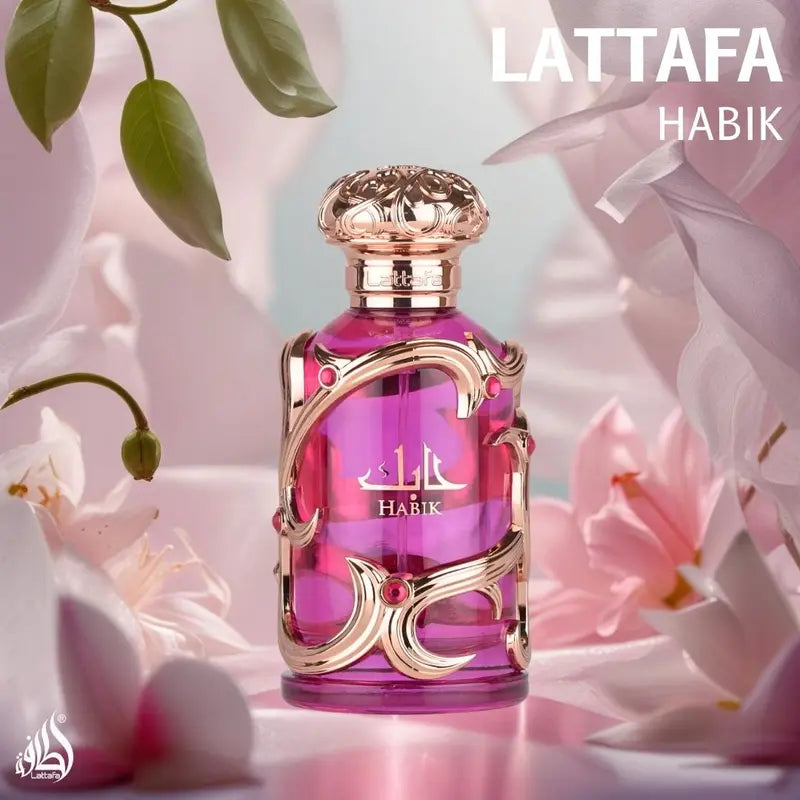 Lattafa Habik Women's Eau de Parfum Natural Spray, 100ml (3.4 fl oz) Vanilla Rose Women Perfumes, Elegant Subtle Scent Single Item
