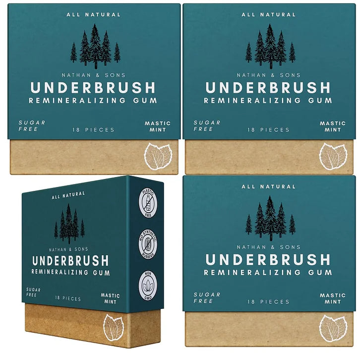 Remineralizing Gum, Underbrush Remineralizing Chewing Gum, Organic Mastic Mint Sugar-Sugar-Free for Whiten Teeth Health Chewing Gum to Keeps Your Mouth Fresh