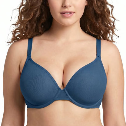 HSIA Seraphina Air Light Breathable Sheer Mesh Halter Bra Plus Size Summer Unlined Full Coverage Bra Underwire Support Non Padded Bra Lightweight Convertible Multiway 5-Way Wear Front Adjustable Detachable Straps Comfort Everyday Womenswear