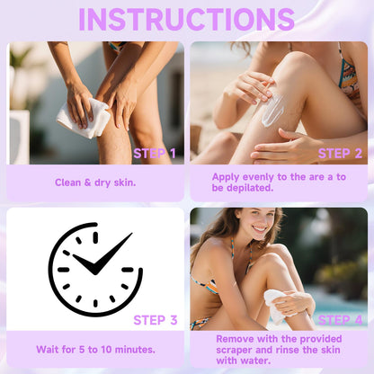 PHOFAY Hair Removal Cream for Sensitive Skin – Fast-Acting, with Aloe & Hyaluronic Acid Spray Depilatory Dermatologist-Recommended