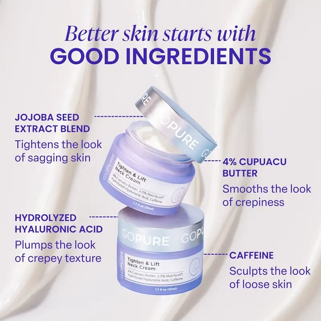 GOPURE Neck Cream Tighten & Lift Firming Cream for Crepey Skin
