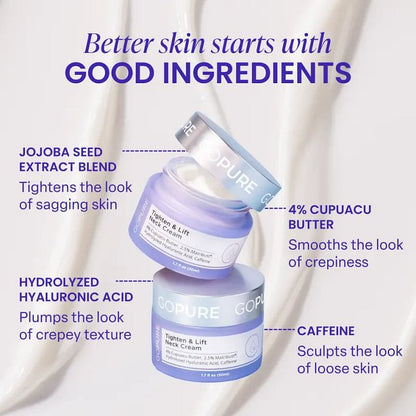 GOPURE Neck Cream Tighten & Lift Firming Cream for Crepey Skin