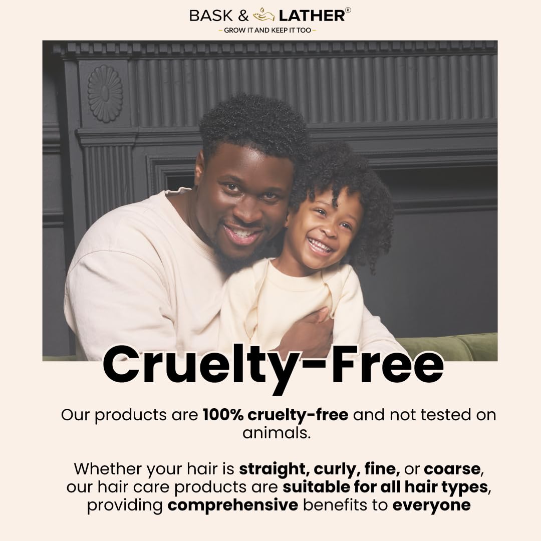 BASK & LATHER Strong Hold Edge Control Gel with Castor Oil, Non-Greasy, Non-Flaking, No White Cast, Long Lasting, Supports Hair Growth, Natural Formula, For All Hair Types