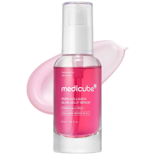 [medicube]  PDRN Pink Collagen Glow Jelly Serum | Lightweight Water-Jelly For Plump & Supple Skin - Radiance & Elasticity Care, Korean Skin Care 1.01 fl.oz