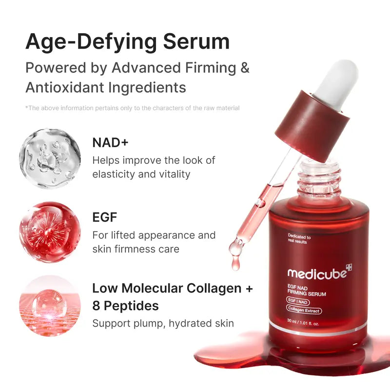 [NEW]  NAD+ EGF Firming Serum | NAD+, EGF, Collagen Extract, Anti-aging, Plumping, Radiance Boosting Serum | Cares for Look of Fine Lines, Skin Elasticity & Firmness For Youthful-looking Skin (30ml / 1.01 fl. oz.) | Korean Skincare, K-Beauty