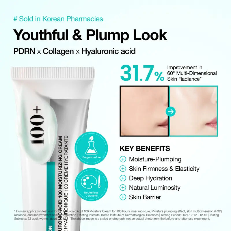 PDRN Hyaluronic Acid 100 Moisturizing Cream (60ml) | moisturizer, hydrating, glow💧