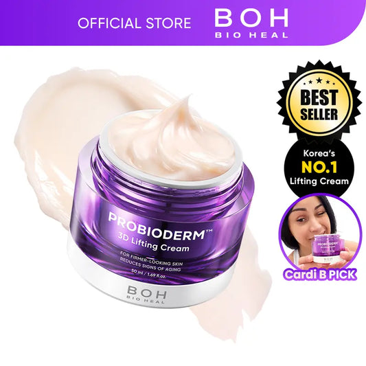 [Cardi B Pick] BIOHEAL BOH Probioderm 3D Lifting Cream 1.7 fl oz | Advanced Korean Facial Night Cream with 17-Peptide Complex & Probioderm for Wrinkles on Face and Neck, Butter-Rich Texture for Perfect Slugging | Mother's Day Gift