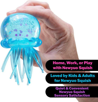 Soft Gel Filled Sensory Squeeze Toy, Stretchy Elastic Squishy Stress Relief Ball, Calming Anxiety Reducing Hand Fidget, Cute Relaxing Jelly Texture, Fun Portable Handheld Squeeze Toy Gift for All Ages